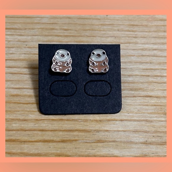 New! Silver Sloth Earrings - Picture 1 of 3